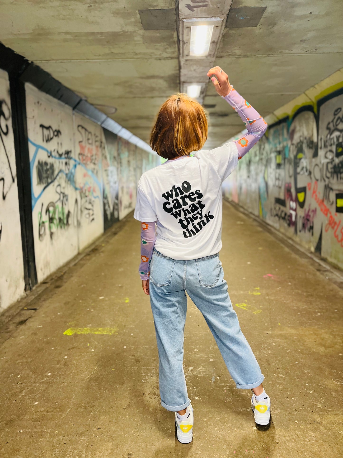 WHO CARES WHAT THEY THINK REVERSE PRINT TEE