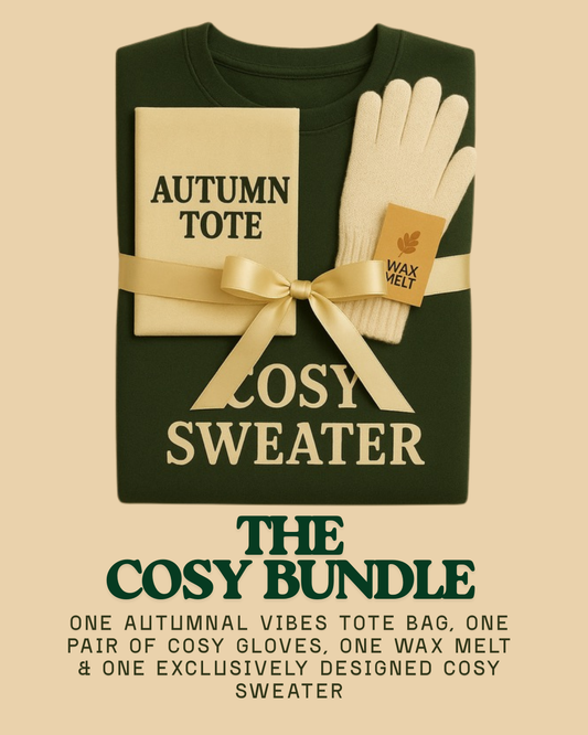 COSY AUTUMN BUNDLE -Tote, sweater, gloves & wax melt