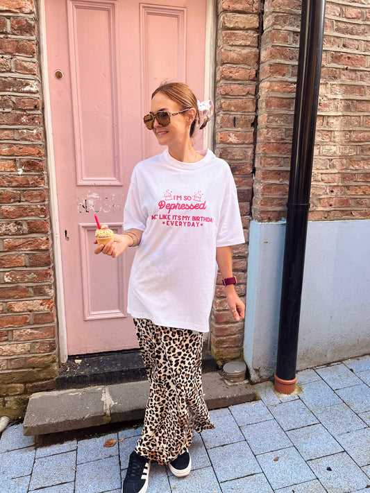 I'M SO DEPRESSED BOYFRIEND FIT TEE