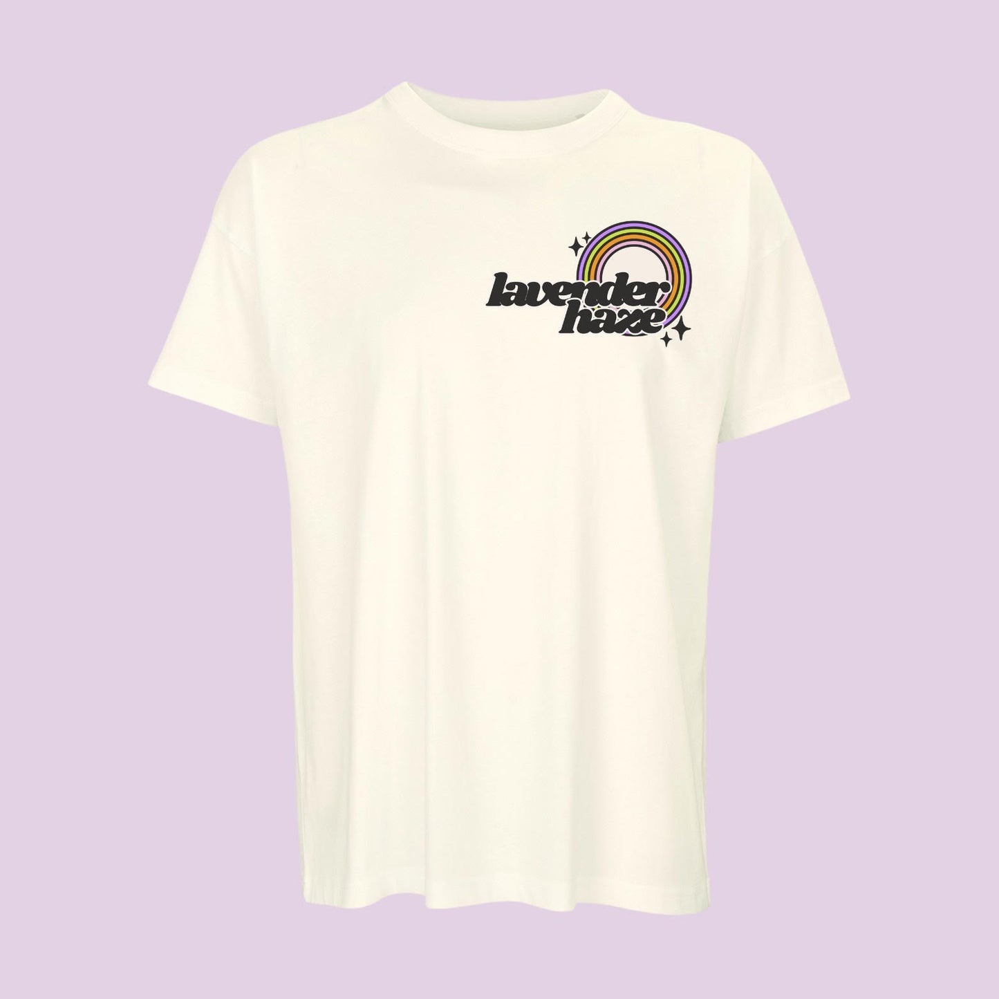 LAVENDER HAZE OFF WHITE BOYFRIEND FIT T-SHIRT