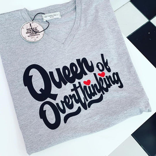 QUEEN OF OVERTHINKING V-NECK TEE
