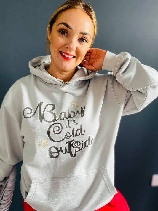 BABY IT'S COLD OUTSIDE CHRISTMAS HOODIE-ThePaperPress