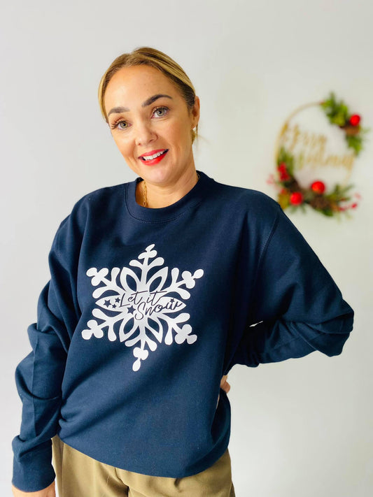 SNOWFLAKE "LET IT SNOW" CHRISTMAS SWEATER-ThePaperPress