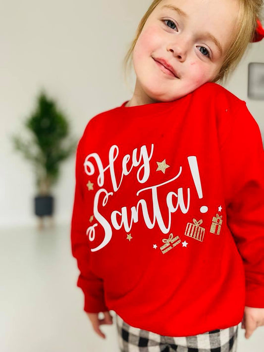 HEY SANTA! KIDS SWEATER-ThePaperPress