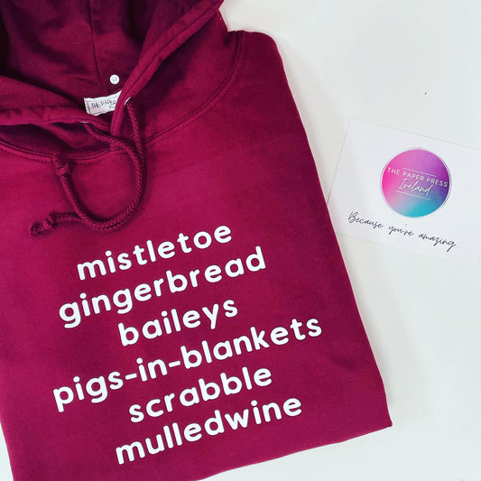 CHRISTMAS WORDS HOODIE-ThePaperPress