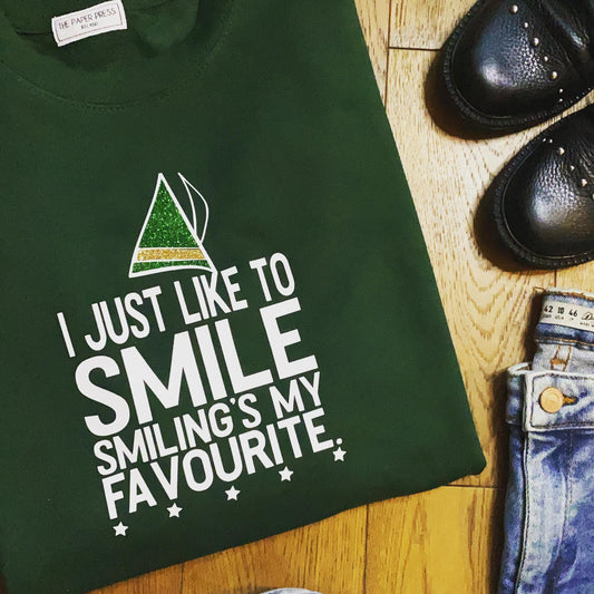JUST LIKE TO SMILE CHRISTMAS SWEATER-ThePaperPress