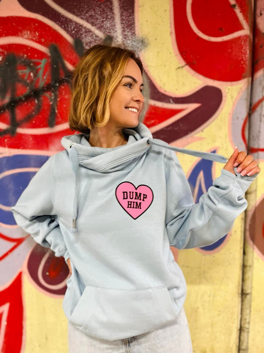 DUMP HIM CROSS NECK HOODIE