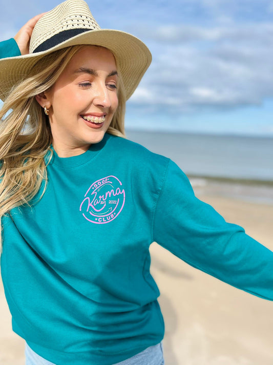 Jade Colour Beach Sweater Sweatshirt New reverse print