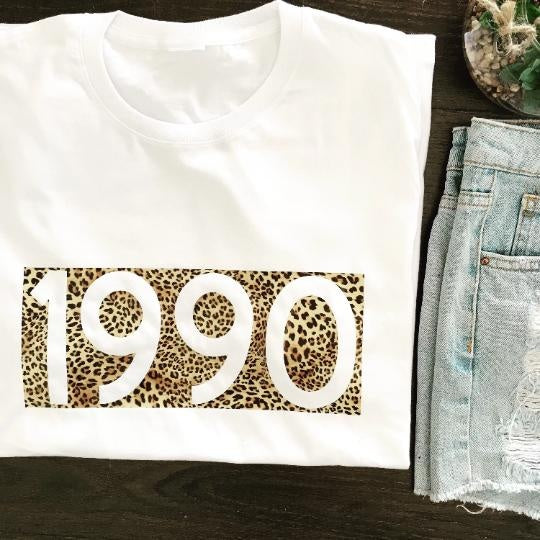 CUSTOM | LEOPARD BIRTH YEAR TEE