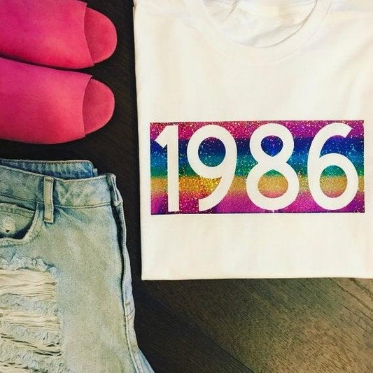 CUSTOM | RAINBOW BIRTH YEAR TEE