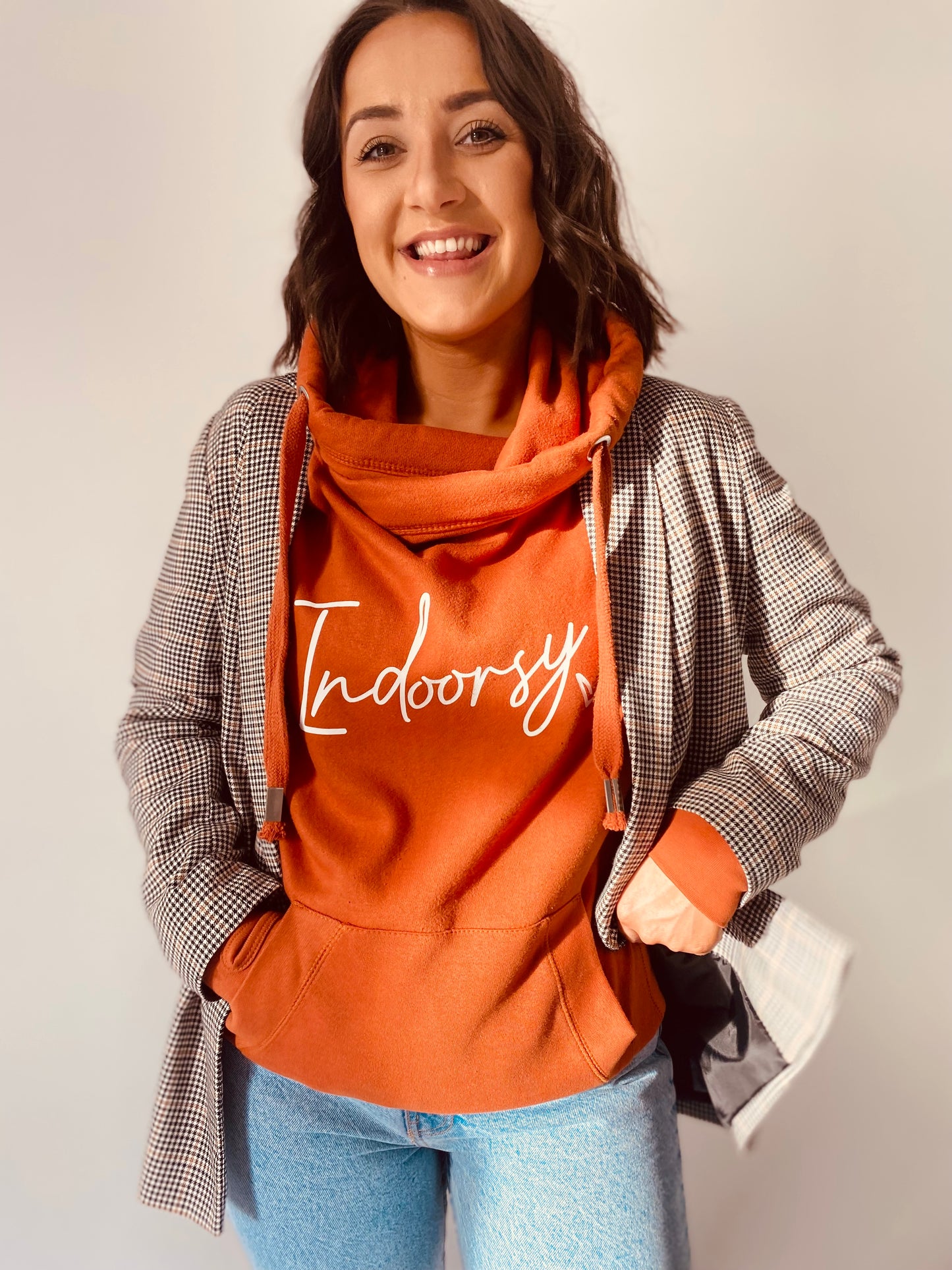 INDOORSY CROSS NECK HOODIE-ThePaperPress