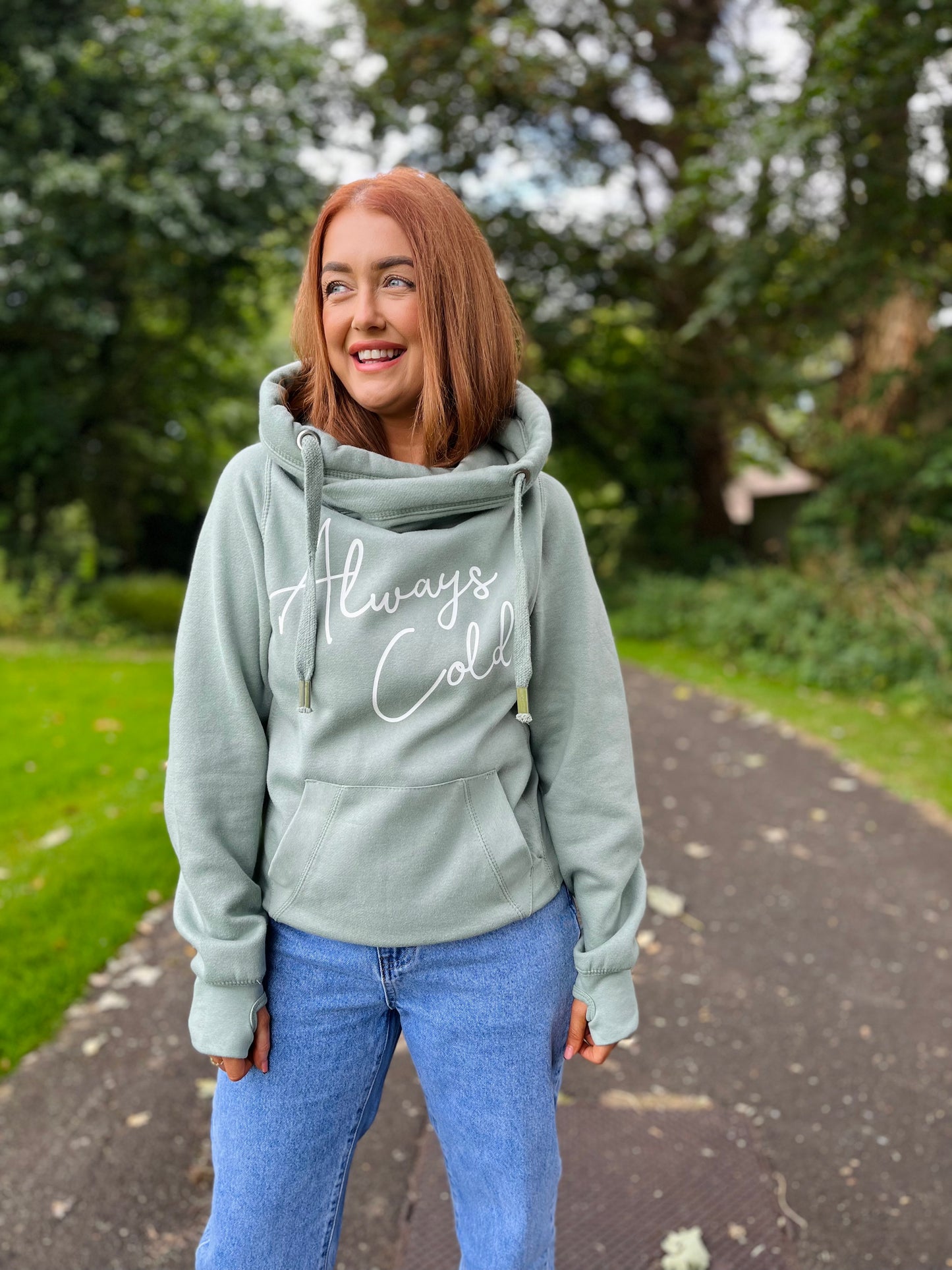 ALWAYS COLD CROSS NECK HOODIE