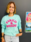 SALE LARGE PEPPERMINT TIRED & NEEDY SWEATER BABY PINK TEXT