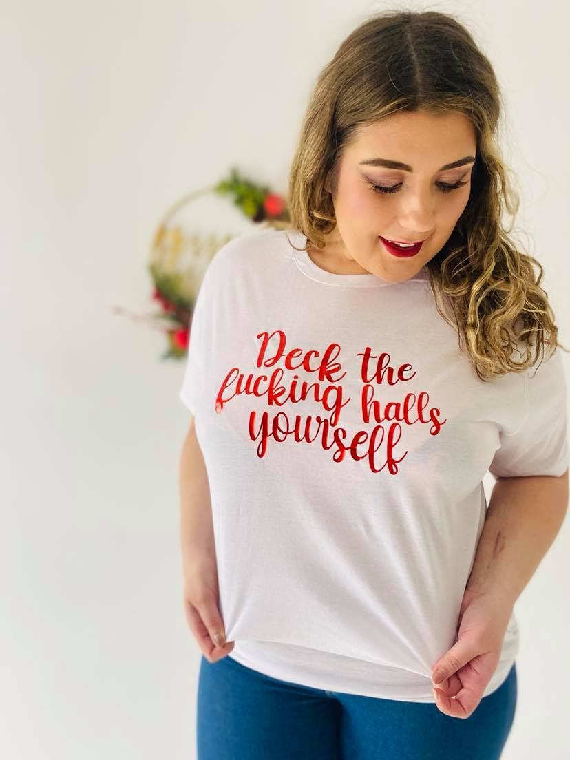 DECK THE HALLS YOURSELF TEE-ThePaperPress