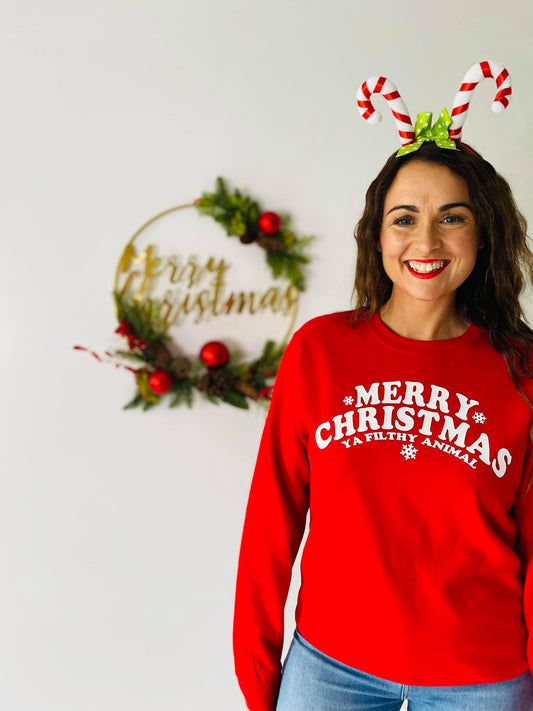 MERRY CHRISTMAS YOU FILTHY ANIMAL SWEATER-ThePaperPress