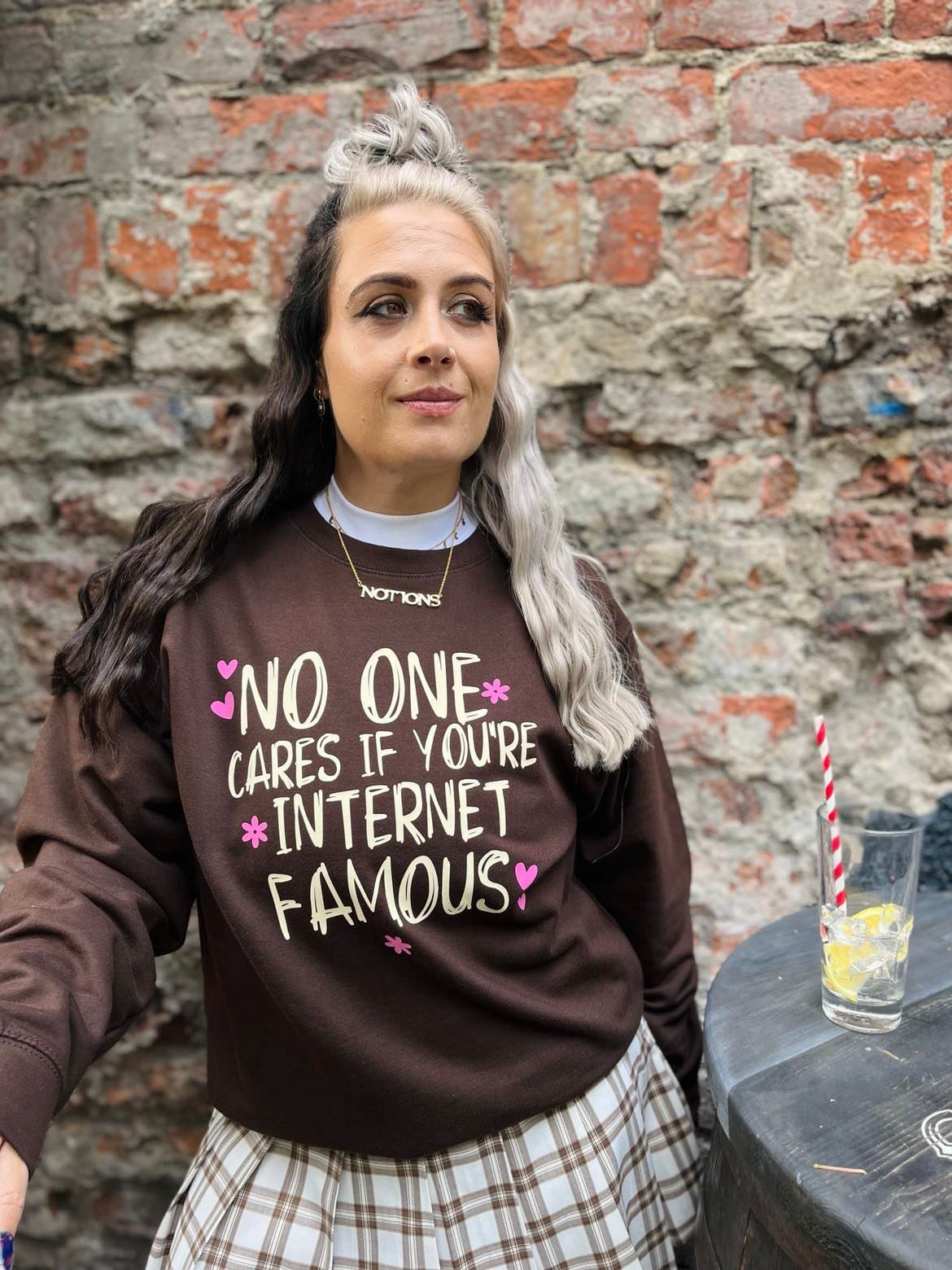 NO ONE CARES IF YOU'RE INTERNET FAMOUS SWEATER