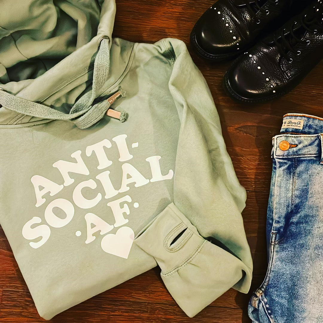 ANTI-SOCIAL AF CROSS NECK HOODIE | NEW-ThePaperPress