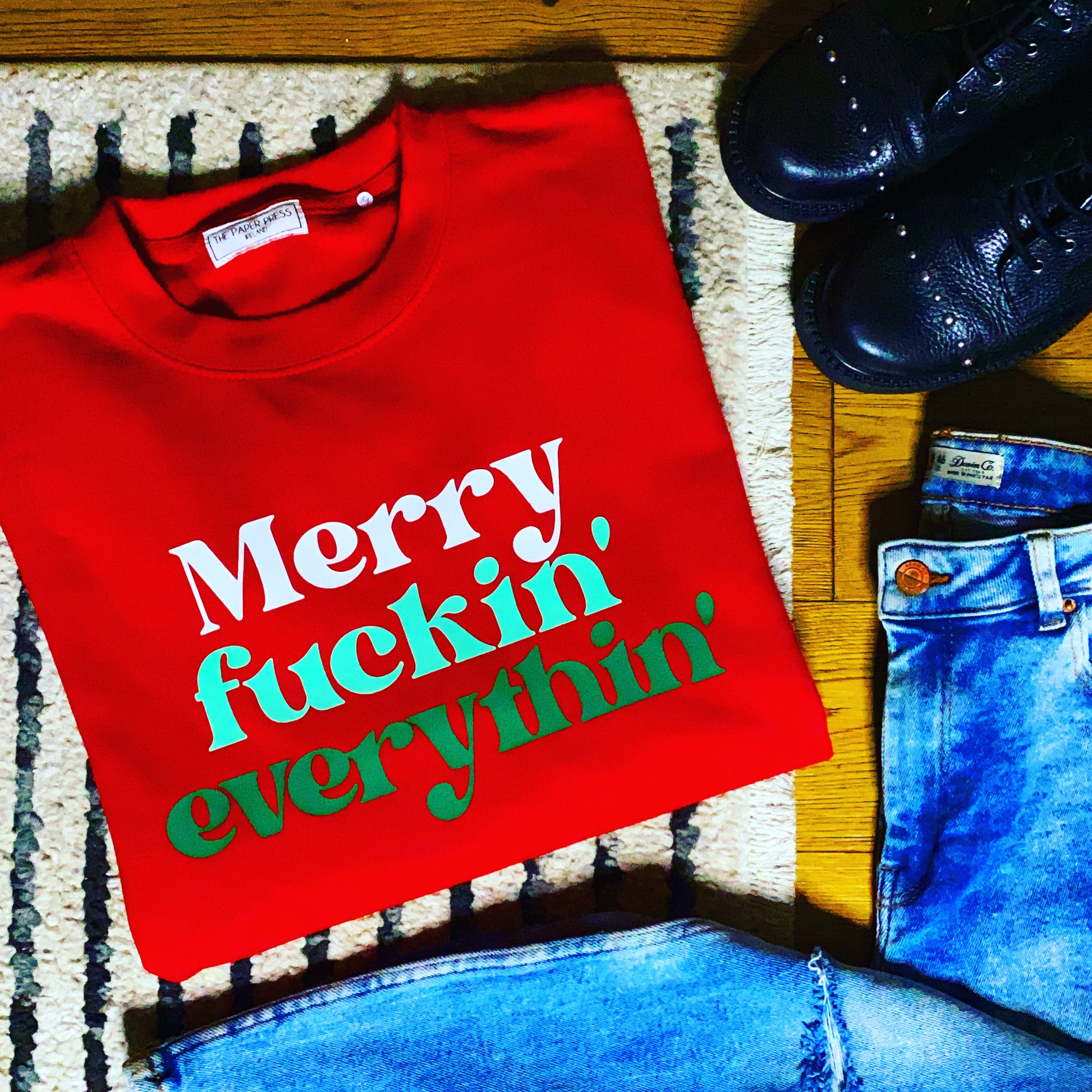 MERRY FUCKIN' EVERYTHIN' CHRISTMAS SWEATER-ThePaperPress